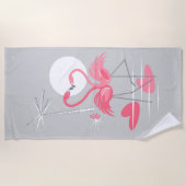 Flamant rose Love serviette de plage (Devant)