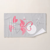 Flamant rose Love serviette set (Serviette à main)