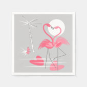 Flamant rose Love serviettes en papier (Devant)