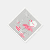 Flamant rose Love serviettes en papier (Coin)