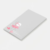 Flamant rose Love Side post-it note verticale (Incliné)