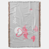 Flamant rose Love Side Texte jeter la couverture (devant Vertical)
