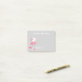 Flamant rose Love Side Texte post-it notes (Sur un bureau)