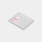 Flamant rose Love Side Texte post-it notes (Incliné)