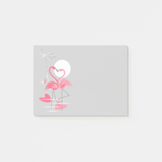 Flamant rose Love Slim post-it notes (Devant)