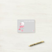 Flamant rose Love Slim Texte post-it notes (Sur un bureau)