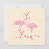 Flamant rose Love Valentines Carte Plat (Devant)