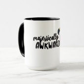 Flamant rose Majestiquement Awkward Noir Combo Mug (Devant gauche)