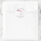 Flamant rose Maman Baby shower Favoriser Sticker (Sac)