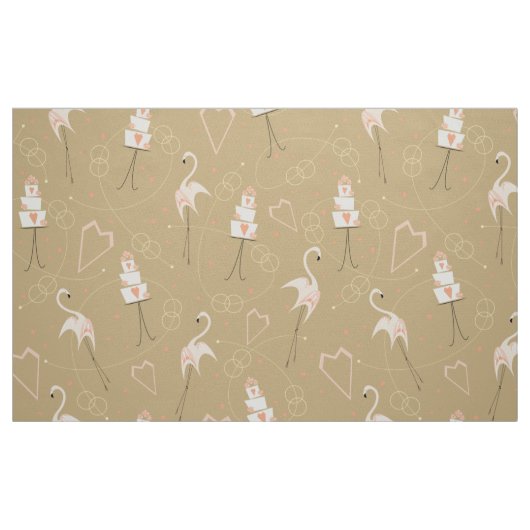 Flamant rose Mariage grand tissu multi (Fat Quarter)