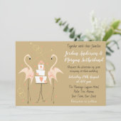 Flamant rose Mariage lansdcape invitation (Debout devant)