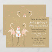 Flamant rose Mariage lansdcape invitation (Devant / Derrière)