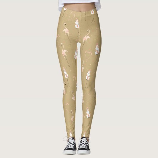 Flamant rose Mariage Leggings multiples (Devant)