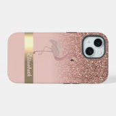 Flamant Rose Moderne Paillettes Sequins (Verso Horizontal)