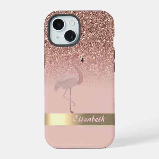 Flamant Rose Moderne Paillettes Sequins (Verso)