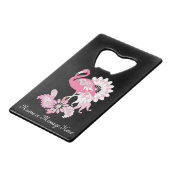 Flamant rose moderne personnalisé noir rose (Dos Angle)