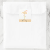 Flamant rose moderne, Sticker Carré Merci (Sac)