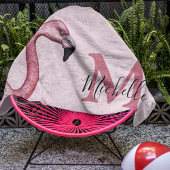 Flamant rose Monogramme personnalisé rose tropical