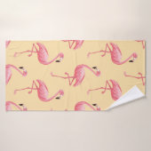 Flamant rose motif arrière - plan transparent. Fla (Serviette de bain)