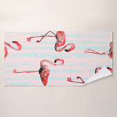 Flamant rose motif transparent (Serviette de bain)