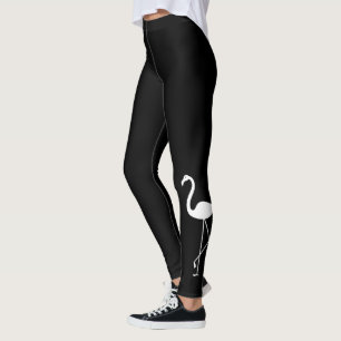 Flamant rose noir et blanc super mignon Leggings