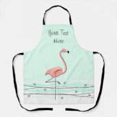 Flamant rose Ocean Aqua Texte sur tout le tablier (Recto)