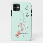 Flamant rose Ocean Aqua Trio "Nom" coque iphone (Dos)