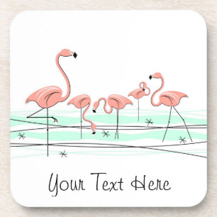 Flamant rose Ocean Group dessous de verre de texte