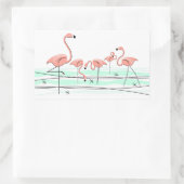 Flamant rose Ocean Group rectangle autocollant (Sac)