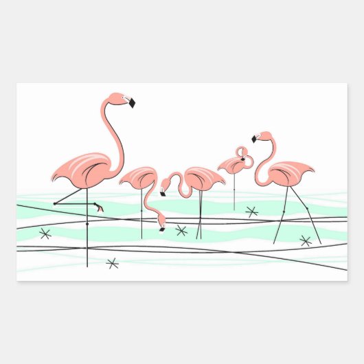 Flamant rose Ocean Group rectangle autocollant (Devant)