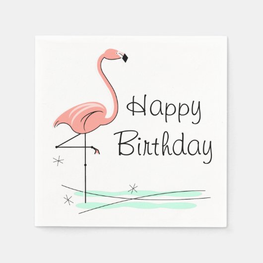 Flamant rose Ocean Joyeux serviettes en papier d'a (Devant)