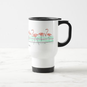 Flamant rose Ocean Line 'Texte' tasse de voyage
