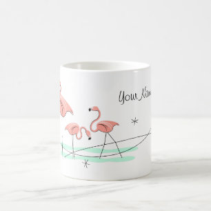 Flamant rose Océan 'Nom' Trio mug