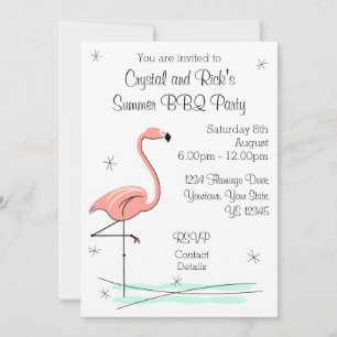 Flamant rose Ocean Side Multi back invitation