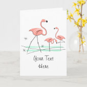 Flamant rose Ocean Trio 2 avant texte carte de voe (Fleur jaune)