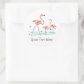 Flamant rose Ocean Trio 2 Texte autocollant (Sac)