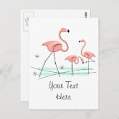 Flamant rose Ocean Trio 2 Texte carte postale (Devant / Derrière)