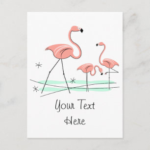 Flamant rose Ocean Trio 2 Texte carte postale