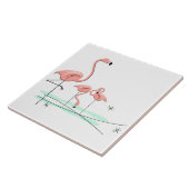 Flamant rose Ocean Trio 4 carreaux (Côté)