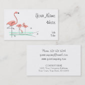 Flamant rose Ocean Trio 4 carte de visite (Devant / Derrière)