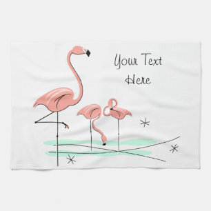 Flamant rose Ocean Trio 4 serviette de cuisine