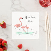 Flamant rose Ocean Trio 4 serviettes en papier tex (En situation)