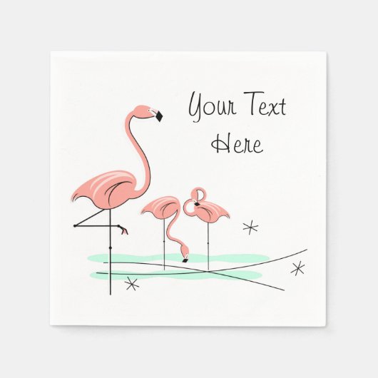 Flamant rose Ocean Trio 4 serviettes en papier tex (Devant)