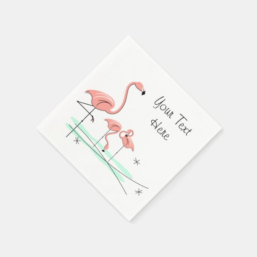 Flamant rose Ocean Trio 4 serviettes en papier tex (Coin)