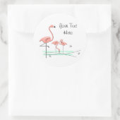 Flamant rose Ocean Trio 4 Texte autocollant (Sac)