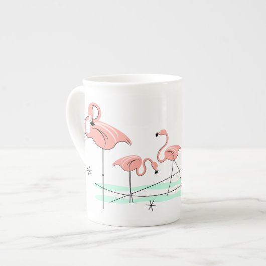 Flamant rose Ocean Trio os china mug (Devant gauche)
