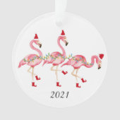 Flamant rose ornement de Noël (devant)