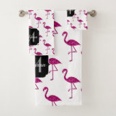 Flamant rose pailleté rose Monogramme (En situation)