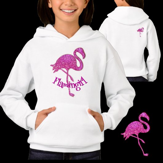 Flamant rose pailleté - texte personnalisable