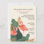 Flamant rose paire Couples douche Invitation (Devant)